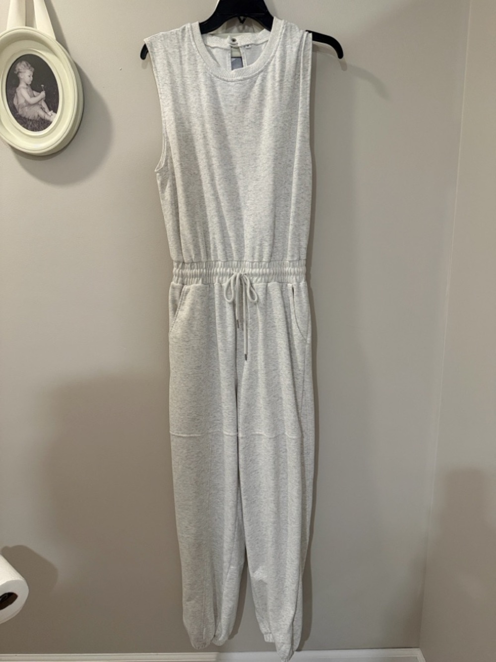 Sleeveless Drawstring Jumpsuit in Light Gray. Purchased off of Amazon. No tag.